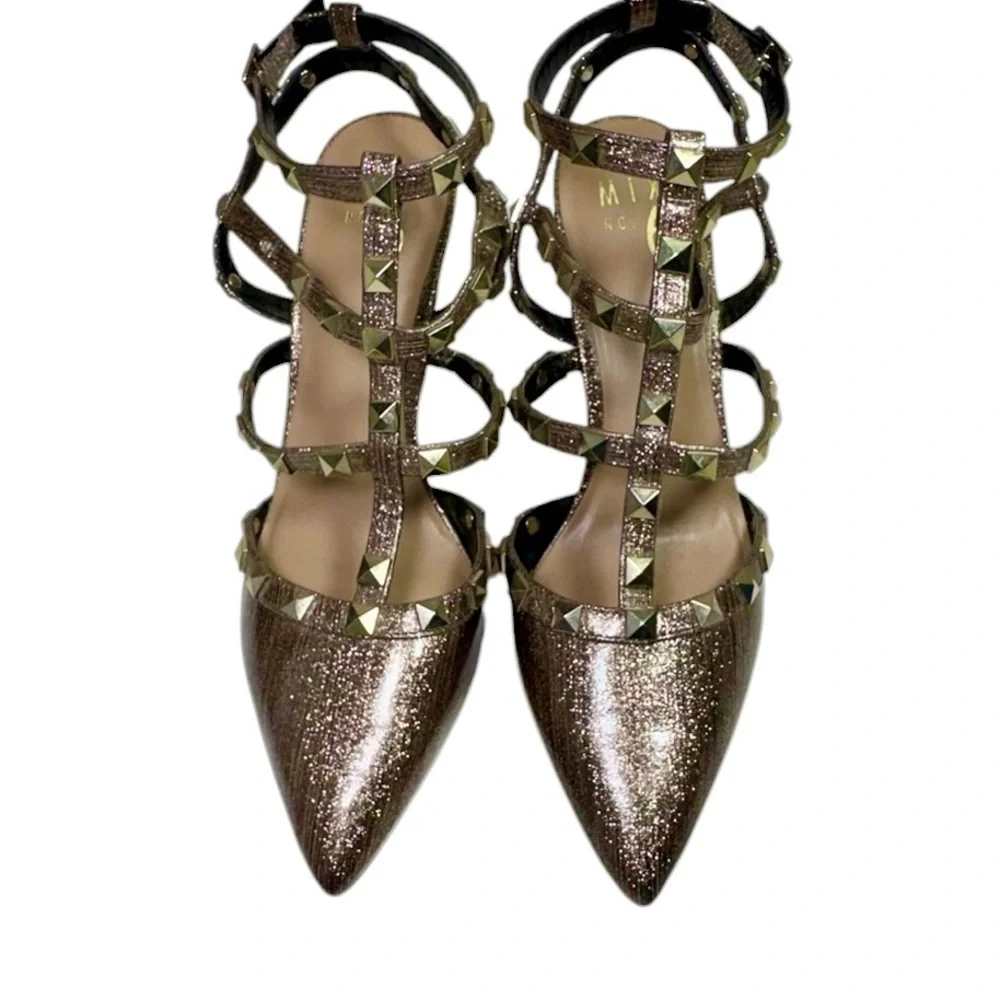 Mix No. 6 Liraven Studded Bronze Metallic Pump Size 8 - Picture 2 of 10